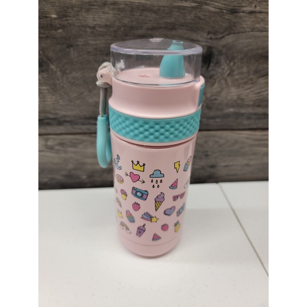 Ello Ride 12oz Stainless Steel Kids Water Bottle Insulated Tumbler Pink Teal